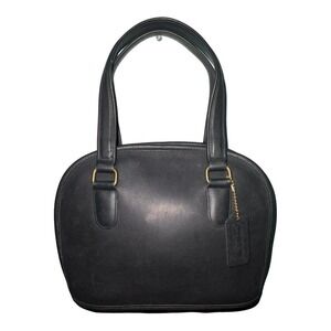 COACH VINTAGE Petit Pelham Zip BLACK LEATHER DOMED BAG 9959 Made In USA